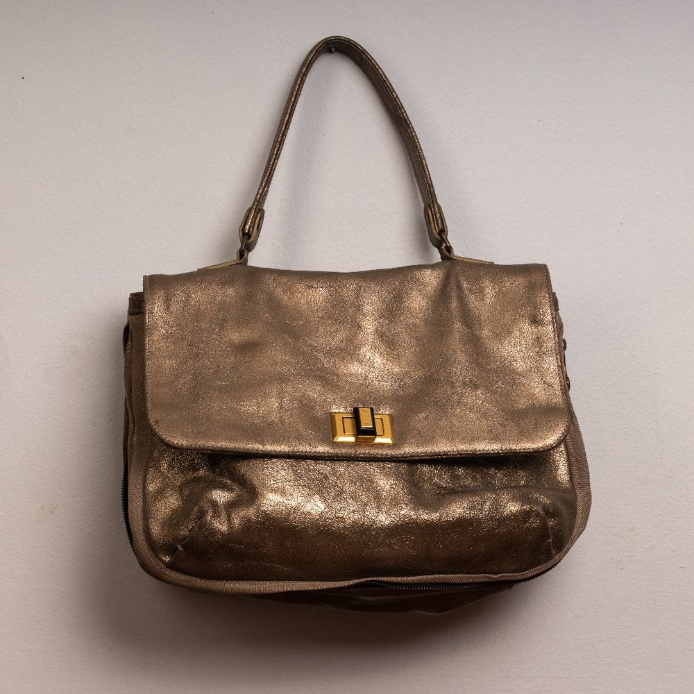 Lanvin Made in Italy Crinkle Metalic Bag